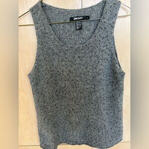 Beaded gray wool DKNY top
